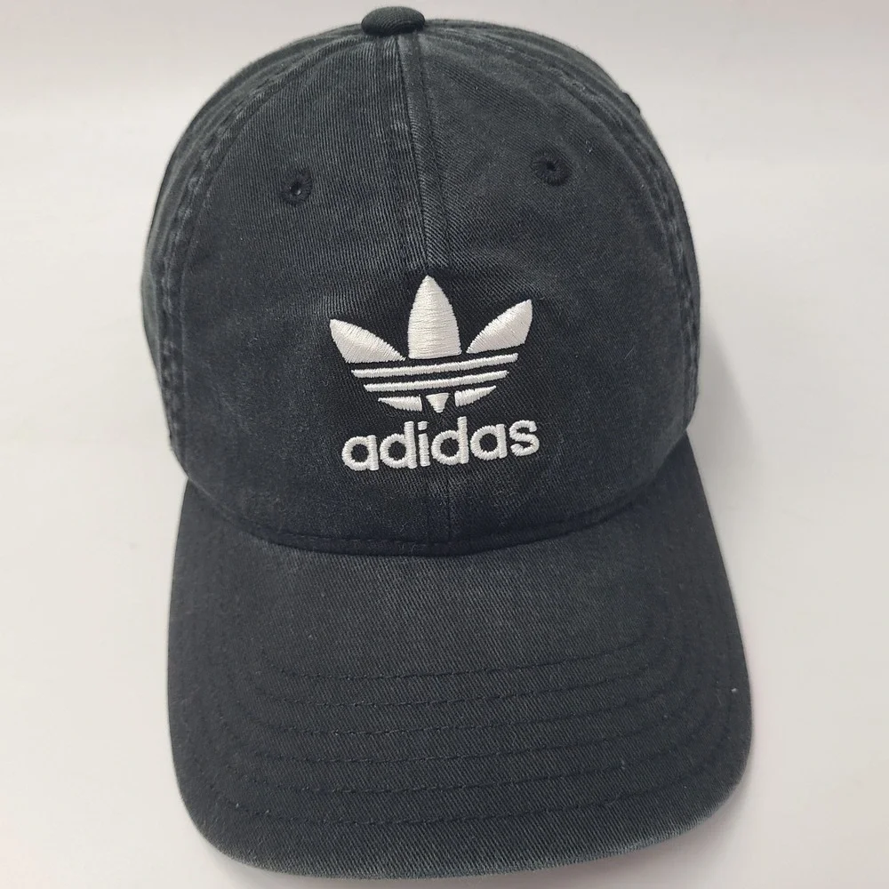 Adidas Hat Strapback Black White Trefoil Logo Casual Cotton Baseball Dad Cap Men